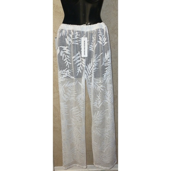 Waves To Coast Palm Mesh Cover Up Swim Pants - Picture 2 of 6